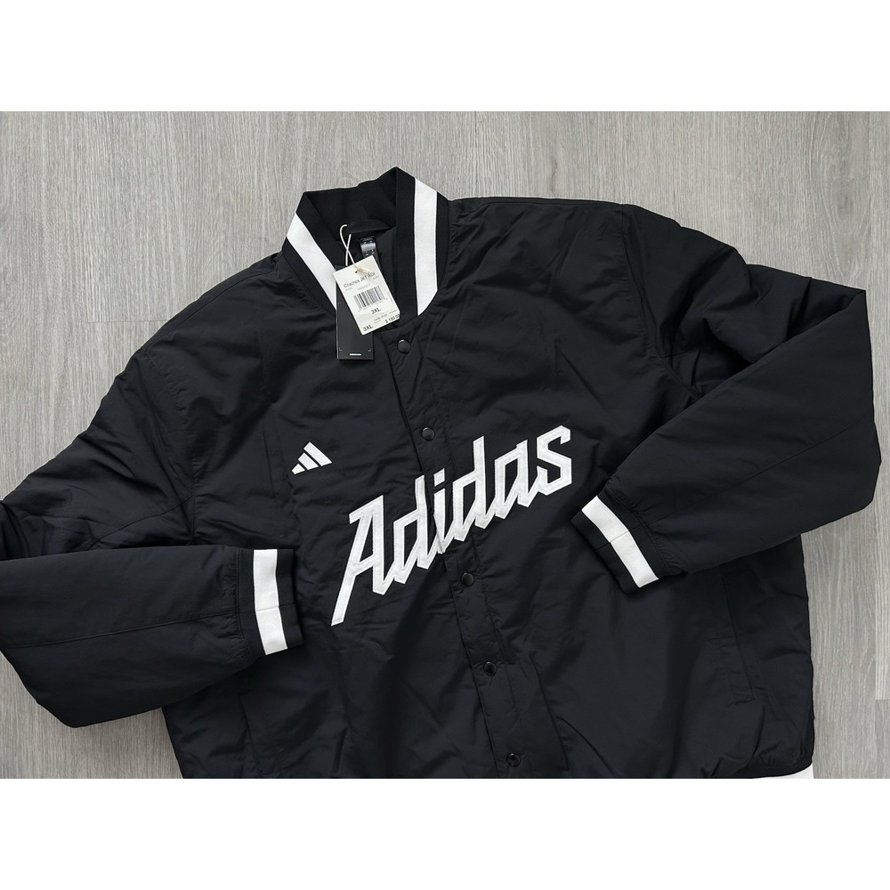 Adidas Dugout Collection Coaches Jacket Bomber Black Men's Size 3XL
